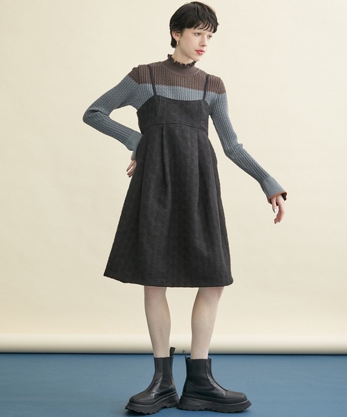 INella(イネラ)の「【INella/イネラ】ジオメトリックジャガードミニワンピース(ワンピース・レディース・ブラック/その他2・FREE)」の3枚目の写真
