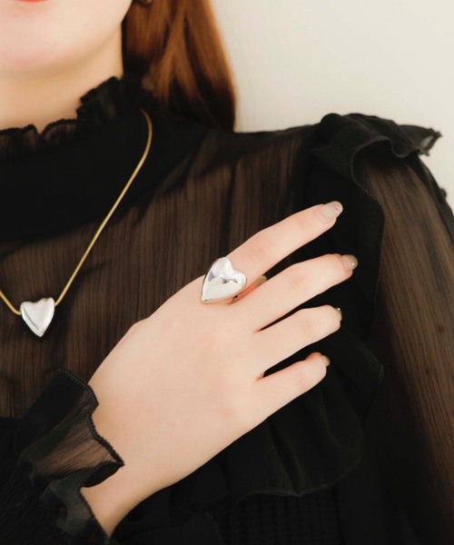 JewCas（ジュアキャス）の「JewCas Big ハートHeartリング (調整可能)[JC4307]（リング・レディース・シルバー/ゴールド・FREE）」の2枚目の写真