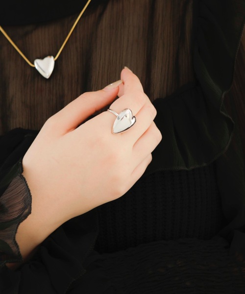 JewCas（ジュアキャス）の「JewCas Big ハートHeartリング (調整可能)[JC4307]（リング・レディース・シルバー/ゴールド・FREE）」の5枚目の写真