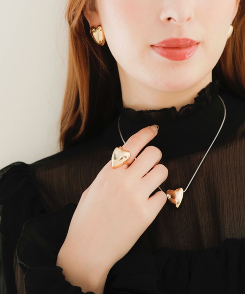 JewCas（ジュアキャス）の「JewCas Big ハートHeartリング (調整可能)[JC4307]（リング・レディース・シルバー/ゴールド・FREE）」の4枚目の写真