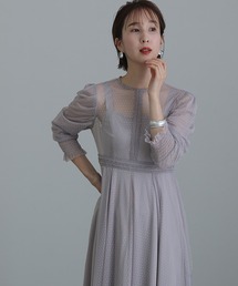 ボリュームスリーブ お呼ばれ 結婚式 パーティー ドレス ミモレ丈&七分袖 フォーマル 同窓会 オケージョンドレス ワンピース 二次会 成人式 謝恩会 20代 30代