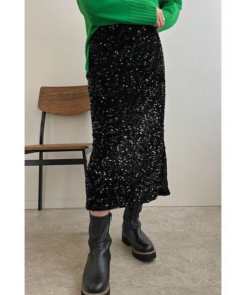 palm RICHE（ポームリシュ）の「スパンコールスカート（スカート・レディース・グレー/ブラック/ブラウン・M）」の15枚目の写真