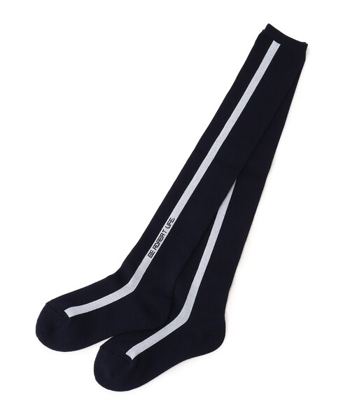 adabat（アダバット）の「◆【日本製】ラインロゴデザイン ニーハイソックス（ソックス/靴下・レディース・ライトグレー/ネイビー/ホワイト・00）」の3枚目の写真