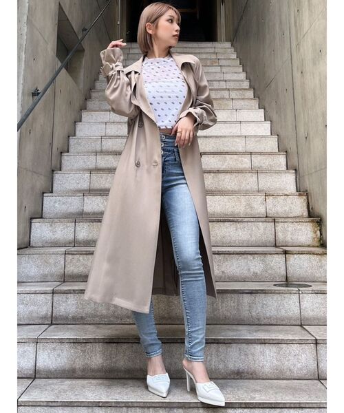 GYDA（ジェイダ）の「GG PATTERN SHEER トップス（Tシャツ/カットソー・レディース・オフホワイト/ブラック・FREE）」の21枚目の写真