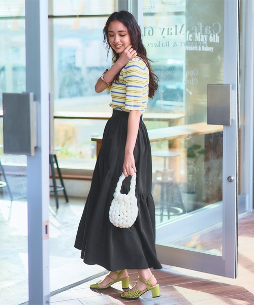 titivate（ティティベイト）の「ギャザーボリュームスカート（スカート・レディース・クリーム/オレンジ/カーキ/ブラック・S/M/L）」の21枚目の写真