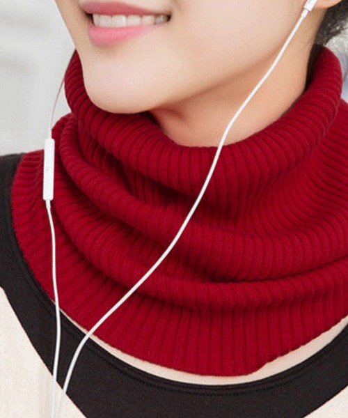 Felt-Maglietta(フェルトマリエッタ)の「リブ編みネックウォーマー(ネックウォーマー/スヌード・レディース・ダークグレー/ブラック/ブラウン/レッド/ベージュ/ホワイト/ライトグレー・FREE)」の7枚目の写真