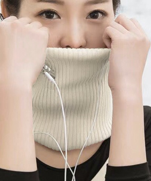 Felt-Maglietta(フェルトマリエッタ)の「リブ編みネックウォーマー(ネックウォーマー/スヌード・レディース・ダークグレー/ブラック/ブラウン/レッド/ベージュ/ホワイト/ライトグレー・FREE)」の9枚目の写真