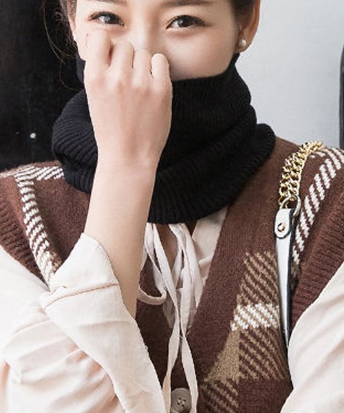 Felt-Maglietta(フェルトマリエッタ)の「リブ編みネックウォーマー(ネックウォーマー/スヌード・レディース・ダークグレー/ブラック/ブラウン/レッド/ベージュ/ホワイト/ライトグレー・FREE)」の21枚目の写真