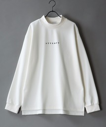 wide silhouette mock neck pullover/ワイドシルエット ワンポイント ロゴ モックネック プルオーバー