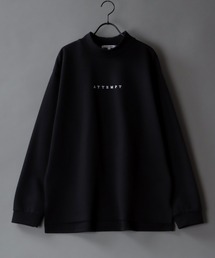 wide silhouette mock neck pullover/ワイドシルエット ワンポイント ロゴ モックネック プルオーバー