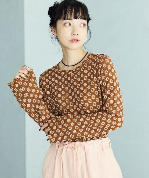 「FREAK'S STORE」 長袖カットソー フリ- チャコール レディース FREAK'S STORE 「FREAK'S STORE」 長袖カットソー フリ