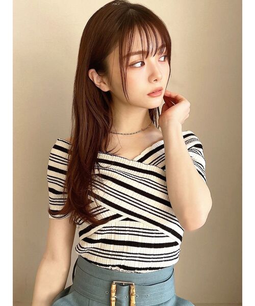 RESEXXY（リゼクシー）の「フロントクロスランダムリブニットトップス（ニット/セーター・レディース・ブラック/その他/その他1・FREE）」の14枚目の写真