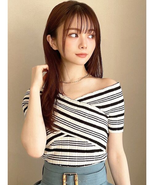 RESEXXY（リゼクシー）の「フロントクロスランダムリブニットトップス（ニット/セーター・レディース・ブラック/その他/その他1・FREE）」の15枚目の写真