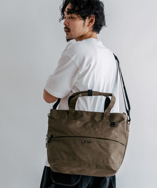 DEVICE(デバイス)の「隠しジップ 軽量 ナイロン ワンポイント ロゴ トートバッグ ショルダーバッグ(トートバッグ・メンズ・ブラウン系その他/ブラック系/ブラック/グレー・FREE)」の4枚目の写真
