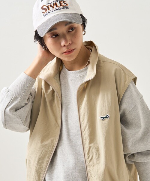 FREAK'S STORE（フリークスストア）の「TOWN CRAFT × FREAK'S STORE/タウンクラフト 別注 ナイロンジップベスト（ベスト・レディース・ブラック/ベージュ・ﾌﾘ-）」の17枚目の写真