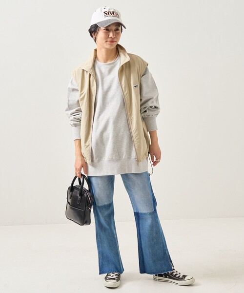FREAK'S STORE（フリークスストア）の「TOWN CRAFT × FREAK'S STORE/タウンクラフト 別注 ナイロンジップベスト（ベスト・レディース・ブラック/ベージュ・ﾌﾘ-）」の19枚目の写真