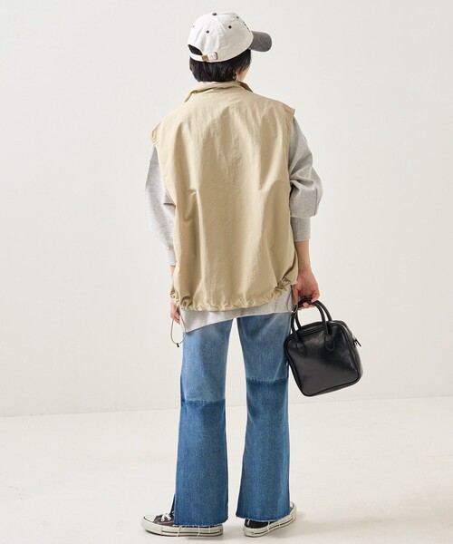 FREAK'S STORE（フリークスストア）の「TOWN CRAFT × FREAK'S STORE/タウンクラフト 別注 ナイロンジップベスト（ベスト・レディース・ブラック/ベージュ・ﾌﾘ-）」の21枚目の写真