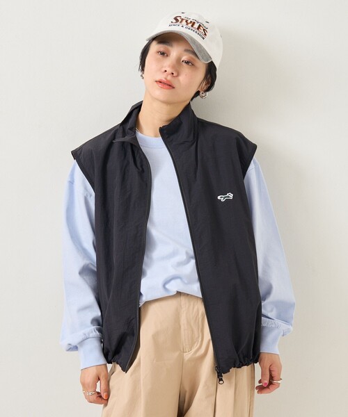 FREAK'S STORE（フリークスストア）の「TOWN CRAFT × FREAK'S STORE/タウンクラフト 別注 ナイロンジップベスト（ベスト・レディース・ブラック/ベージュ・ﾌﾘ-）」の5枚目の写真