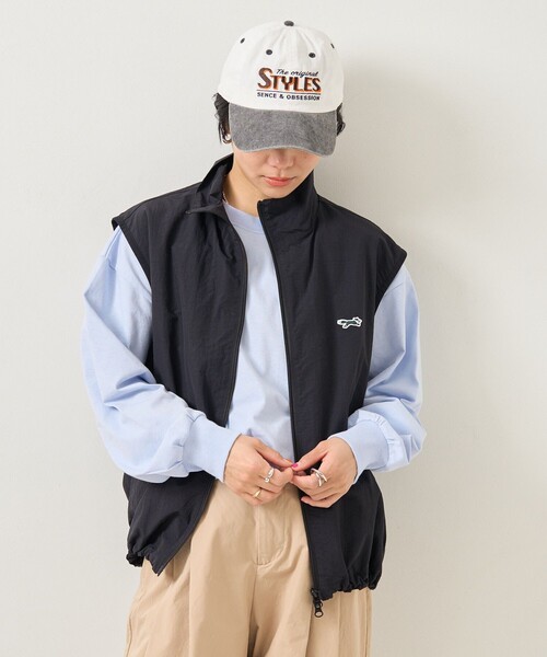 FREAK'S STORE（フリークスストア）の「TOWN CRAFT × FREAK'S STORE/タウンクラフト 別注 ナイロンジップベスト（ベスト・レディース・ブラック/ベージュ・ﾌﾘ-）」の6枚目の写真