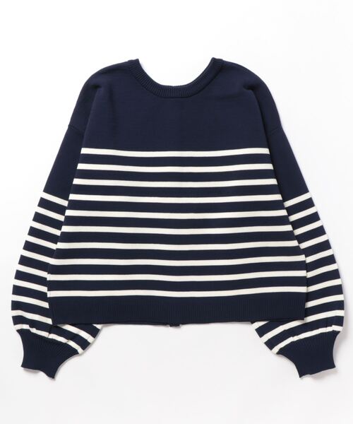 REAL CUBE(リアルキューブ)の「前後2wayボーダーニットカーディガン(ニット/セーター・レディース・ネイビー/オフホワイト・M)」の8枚目の写真