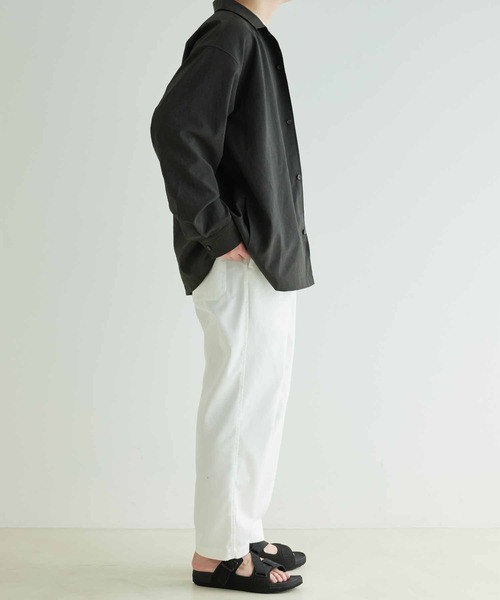 ADAM ET ROPE'（アダムエロペ）の「ワイドシルエット シャツ ジャケット / 速乾 / 冷感 / イージーケア / ユニセックス（ブルゾン・メンズ・ベージュ系その他2/ライトグリーン/ダークグリーン・L/S/M）」の16枚目の写真