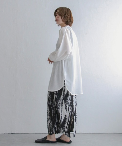 notch.（ノッチ）の「【高身長さんサイズ有】ニュアンス柄ナロースカート（スカート・レディース・ブラック/オレンジ・M/TM）」の5枚目の写真