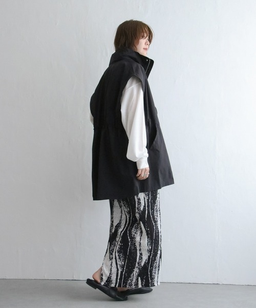 notch.（ノッチ）の「【高身長さんサイズ有】ニュアンス柄ナロースカート（スカート・レディース・ブラック/オレンジ・M/TM）」の8枚目の写真