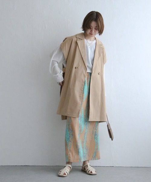 notch.（ノッチ）の「【高身長さんサイズ有】ニュアンス柄ナロースカート（スカート・レディース・ブラック/オレンジ・M/TM）」の10枚目の写真