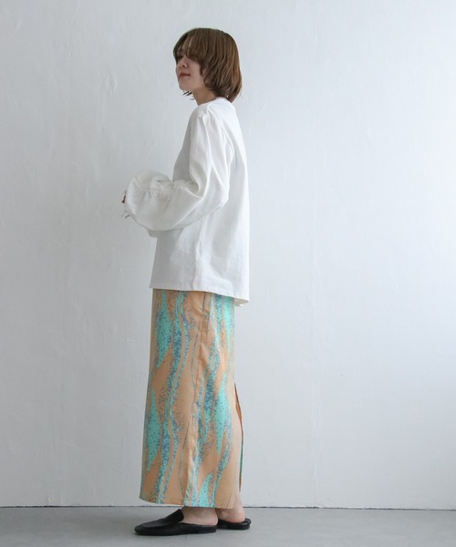 notch.（ノッチ）の「【高身長さんサイズ有】ニュアンス柄ナロースカート（スカート・レディース・ブラック/オレンジ・M/TM）」の12枚目の写真