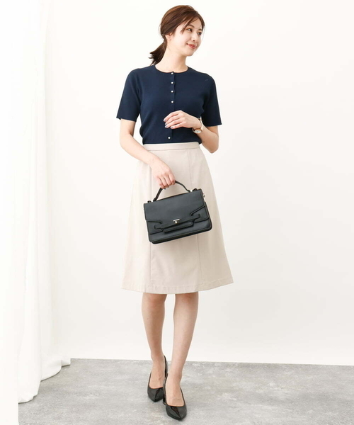 OFUON le MK（オフオンルエムケー）の「セミフレアスカート（スカート・レディース・ネイビー/ベージュ・38/36/40）」の12枚目の写真