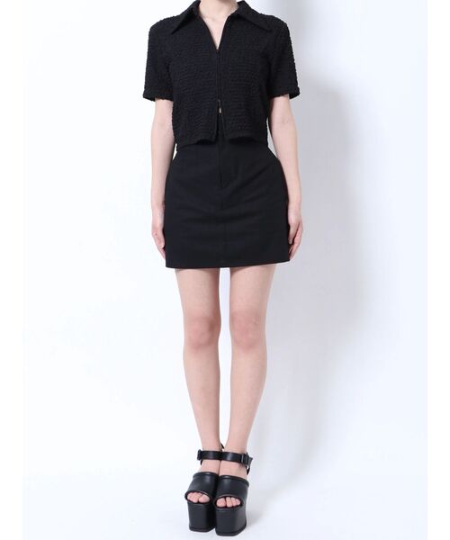 EMODA(エモダ)の「コンパクトジップシャツトップ(シャツ/ブラウス・レディース・その他/ホワイト/ブラック/ブルー・FREE)」の12枚目の写真