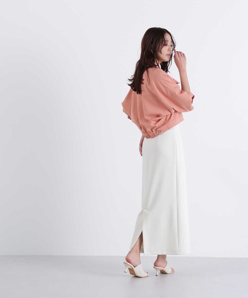 NATURAL BEAUTY BASIC(ナチュラルビューティーベーシック)の「◇【Oggi5月号掲載】ノーカラークロップドジャケット(ノーカラージャケット・レディース・オフホワイト/オレンジ・MEDIUM/SMALL)」の17枚目の写真