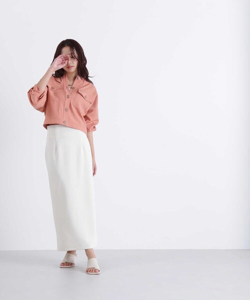 NATURAL BEAUTY BASIC(ナチュラルビューティーベーシック)の「◇【Oggi5月号掲載】ノーカラークロップドジャケット(ノーカラージャケット・レディース・オフホワイト/オレンジ・MEDIUM/SMALL)」の18枚目の写真