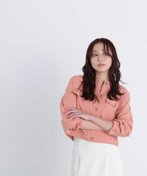 NATURAL BEAUTY BASIC(ナチュラルビューティーベーシック)の「◇【Oggi5月号掲載】ノーカラークロップドジャケット(ノーカラージャケット・レディース・オフホワイト/オレンジ・MEDIUM/SMALL)」の15枚目の写真