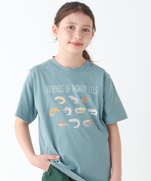 KRIFF MAYER Kid's Collection（クリフメイヤーキッズコレクション）の「竹島水族館コラボT（ウツボ）（Tシャツ/カットソー・キッズ・ラベンダー/オフホワイト/チャコール/サックスブルー・160/170/140/150/120/130）」の5枚目の写真