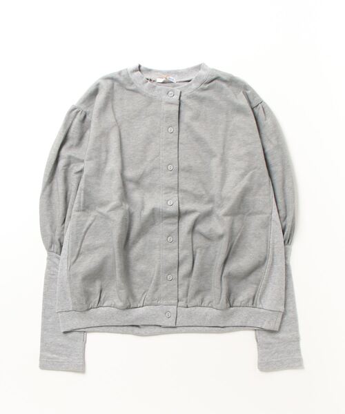 sandy(サンディー)の「sandy/チュール重ね裏毛カーディガン(カーディガン/ボレロ・レディース・グレイッシュベージュ/杢グレー・FREE)」の2枚目の写真
