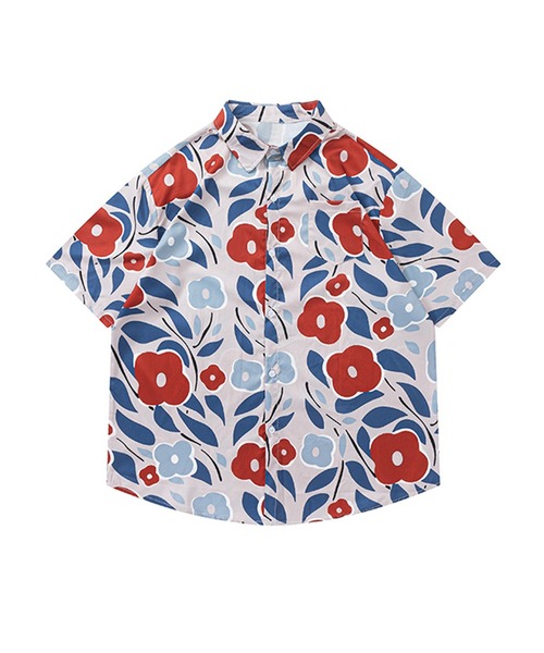 HOOK（フック）の「【HOOK】古着風総柄ビッグアロハシャツ (SS) (LR)（シャツ/ブラウス・メンズ・グレー/グリーン/ネイビー/オレンジ/ブラック/ブルー/ホワイト/ベージュ/ブラック系その他/ライトベージュ/オレンジ系その他/ピンク/ミント・L/M/XL）」の11枚目の写真