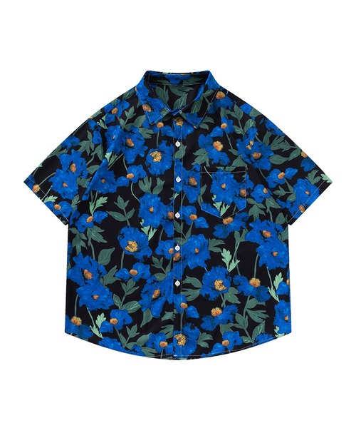 HOOK（フック）の「【HOOK】古着風総柄ビッグアロハシャツ (SS) (LR)（シャツ/ブラウス・メンズ・グレー/グリーン/ネイビー/オレンジ/ブラック/ブルー/ホワイト/ベージュ/ブラック系その他/ライトベージュ/オレンジ系その他/ピンク/ミント・L/M/XL）」の16枚目の写真