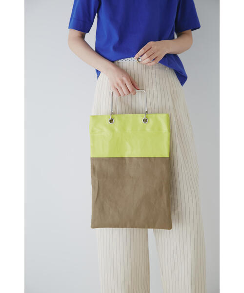 human woman（ヒューマンウーマン）の「◆カポックプリントバッグ（トートバッグ・レディース・イエロー/ホワイト・ﾌﾘ-）」の10枚目の写真