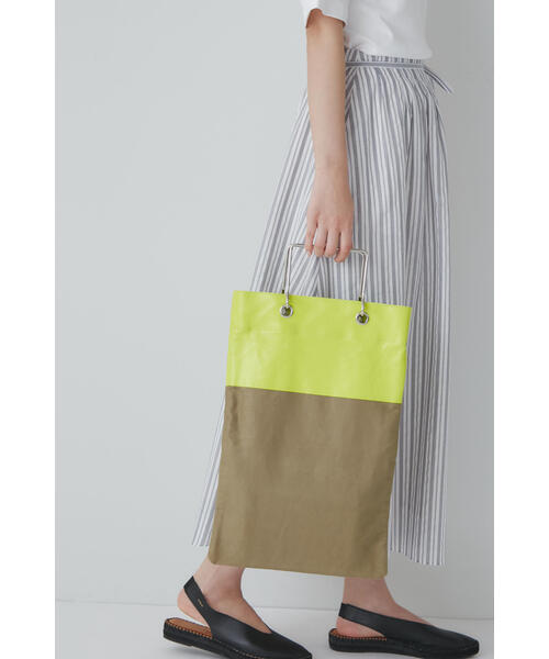 human woman（ヒューマンウーマン）の「◆カポックプリントバッグ（トートバッグ・レディース・イエロー/ホワイト・ﾌﾘ-）」の7枚目の写真