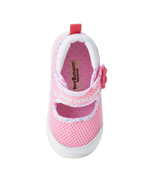 HOT BISCUITS（ホットビスケッツ）の「ワンストラップ風 ダブルラッセル セカンドベビーシューズ（サンダル・キッズ・ピンク/マルチ・15.5cm/14.5cm/14cm/15cm）」の6枚目の写真