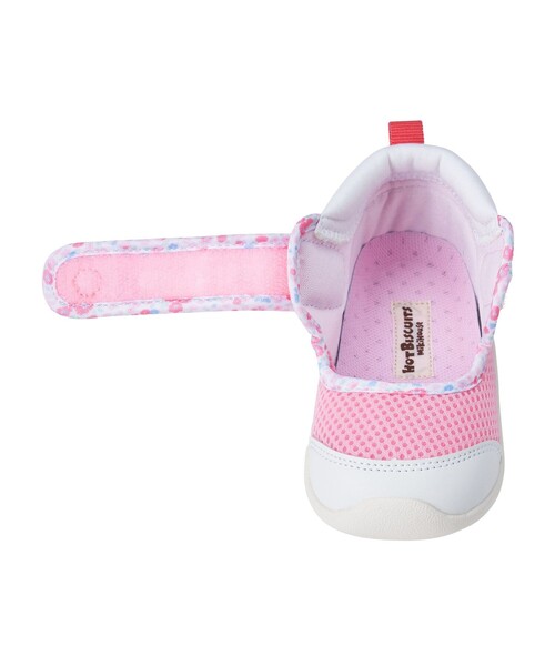 HOT BISCUITS（ホットビスケッツ）の「ワンストラップ風 ダブルラッセル セカンドベビーシューズ（サンダル・キッズ・ピンク/マルチ・15.5cm/14.5cm/14cm/15cm）」の10枚目の写真