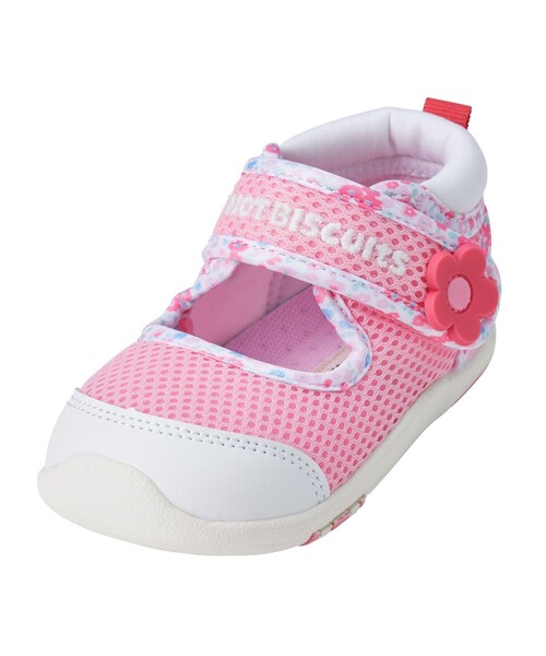 HOT BISCUITS（ホットビスケッツ）の「ワンストラップ風 ダブルラッセル セカンドベビーシューズ（サンダル・キッズ・ピンク/マルチ・15.5cm/14.5cm/14cm/15cm）」の11枚目の写真