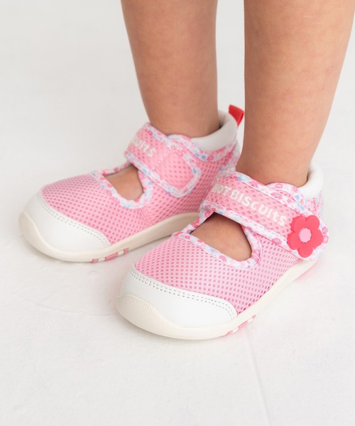 HOT BISCUITS（ホットビスケッツ）の「ワンストラップ風 ダブルラッセル セカンドベビーシューズ（サンダル・キッズ・ピンク/マルチ・15.5cm/14.5cm/14cm/15cm）」の2枚目の写真