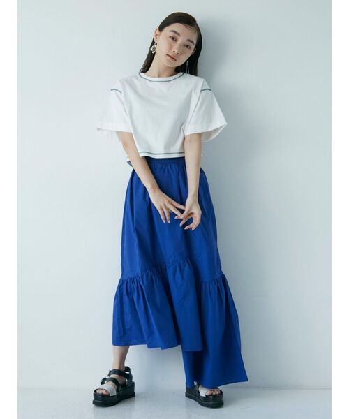 MURUA（ムルーア）の「オーガビッツショートステッチTシャツ（Tシャツ/カットソー・レディース・ホワイト/ブラック・FREE）」の10枚目の写真