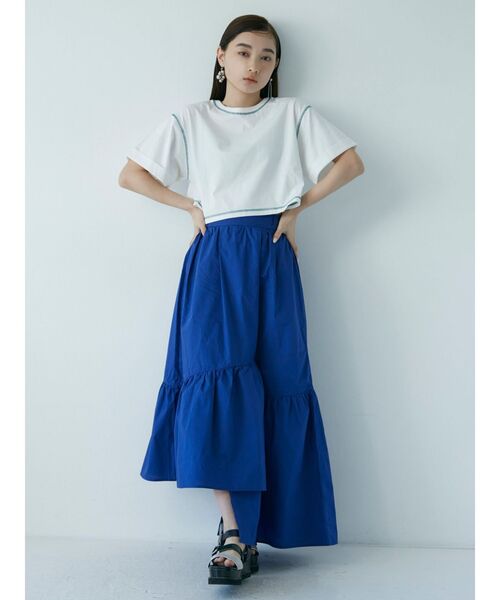 MURUA（ムルーア）の「オーガビッツショートステッチTシャツ（Tシャツ/カットソー・レディース・ホワイト/ブラック・FREE）」の11枚目の写真