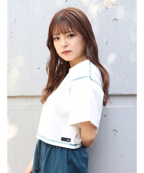 MURUA（ムルーア）の「オーガビッツショートステッチTシャツ（Tシャツ/カットソー・レディース・ホワイト/ブラック・FREE）」の13枚目の写真