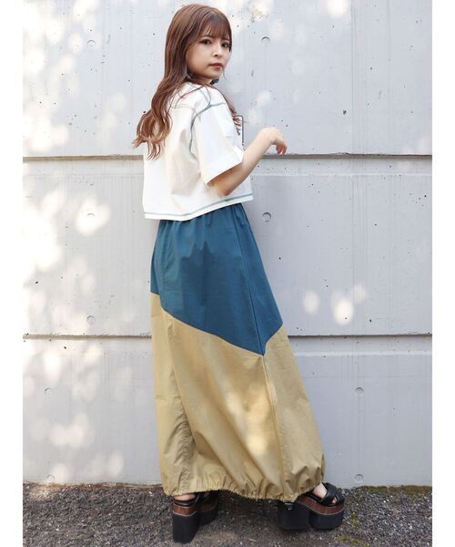 MURUA（ムルーア）の「オーガビッツショートステッチTシャツ（Tシャツ/カットソー・レディース・ホワイト/ブラック・FREE）」の15枚目の写真