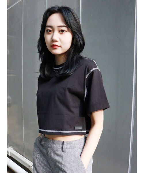 MURUA（ムルーア）の「オーガビッツショートステッチTシャツ（Tシャツ/カットソー・レディース・ホワイト/ブラック・FREE）」の18枚目の写真