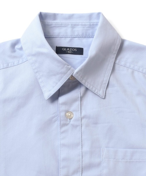 GLAZOS（グラソス）の「【大人向けサイズあり】ドビードレスシャツ（ビジネスシャツ・キッズ・ブルー・170cm/140cm/160cm/150cm）」の4枚目の写真